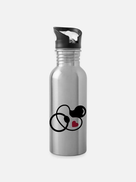 baby - pacifier - Water bottle with straw - silver