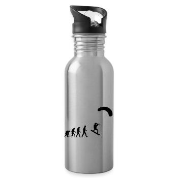 kitesurfer - Water bottle with straw - silver - Right