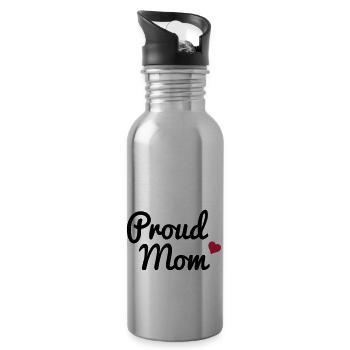 Proud Mom - Trinkflasche mit integriertem Trinkhalm - Lightsilver - Rechts