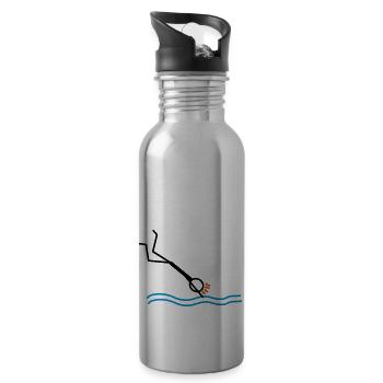 springen / schwimmen - Trinkflasche mit integriertem Trinkhalm - Lightsilver - Rechts
