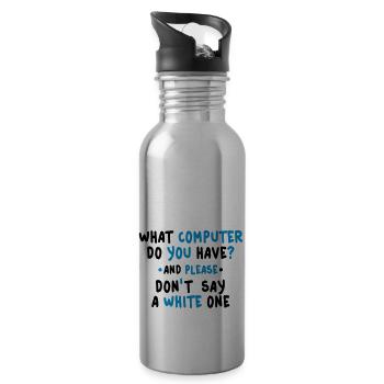 what computer do you have 2c - Gourde avec paille intégrée - argent clair - Droite