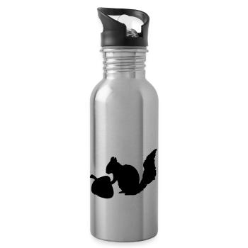 Eichhörnchen Nuss - Trinkflasche mit integriertem Trinkhalm - Lightsilver - Rechts