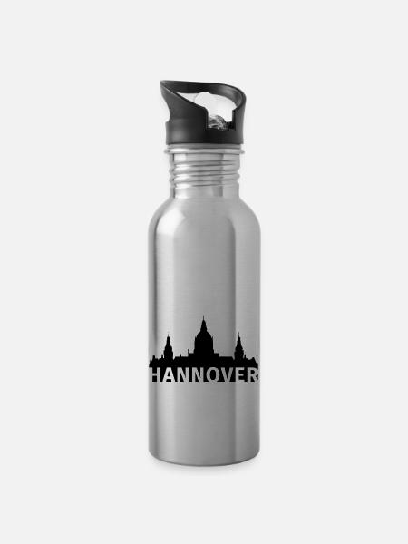 Hannover - Trinkflasche mit integriertem Trinkhalm - Lightsilver