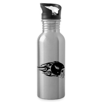 skull_biker - Gourde avec paille intégrée - argent clair - Droite