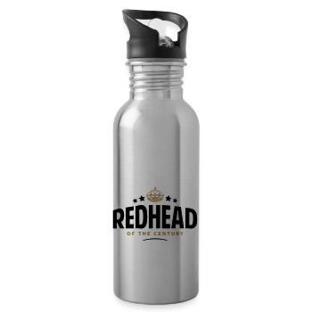 redhead of the century funny crown stars - Water bottle with straw - silver - Right