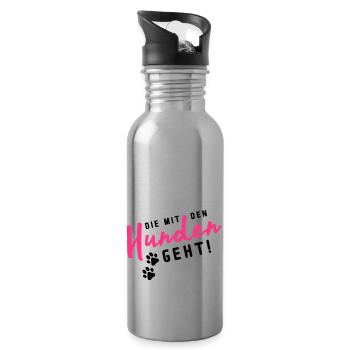 hunden die mit den - Trinkflasche mit integriertem Trinkhalm - Lightsilver - Rechts