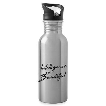 Intelligence Is Beautiful - Water bottle with straw - silver - Right
