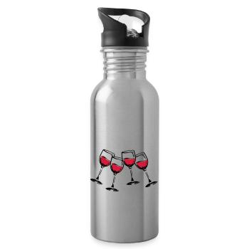 rotwein glaeser - Trinkflasche mit integriertem Trinkhalm - Lightsilver - Rechts