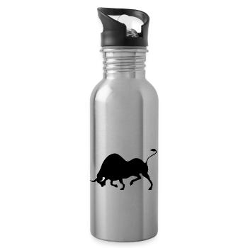 bull - Water bottle with straw - silver - Right