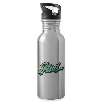paul graffiti vorname - Trinkflasche mit integriertem Trinkhalm - Lightsilver - Rechts