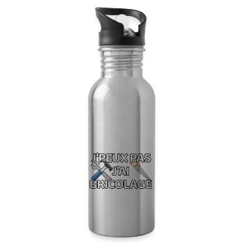 J’peux pas j’ai bricolage - Gourde avec paille intégrée - argent clair - Droite