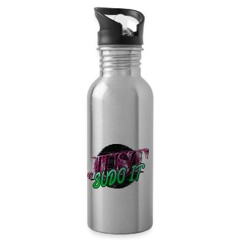college student gift idea computer language father - Trinkflasche mit integriertem Trinkhalm - Lightsilver - Rechts