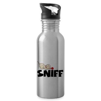sniff1 3 - Trinkflasche mit integriertem Trinkhalm - Lightsilver - Rechts