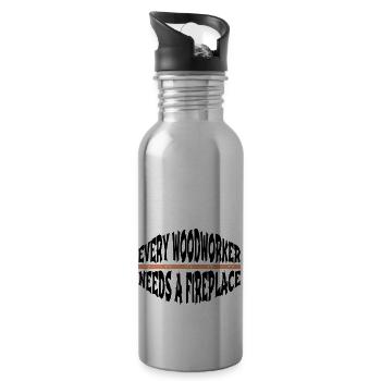 funny carpenter quotes carpenter work tshirts - Water bottle with straw - silver - Right