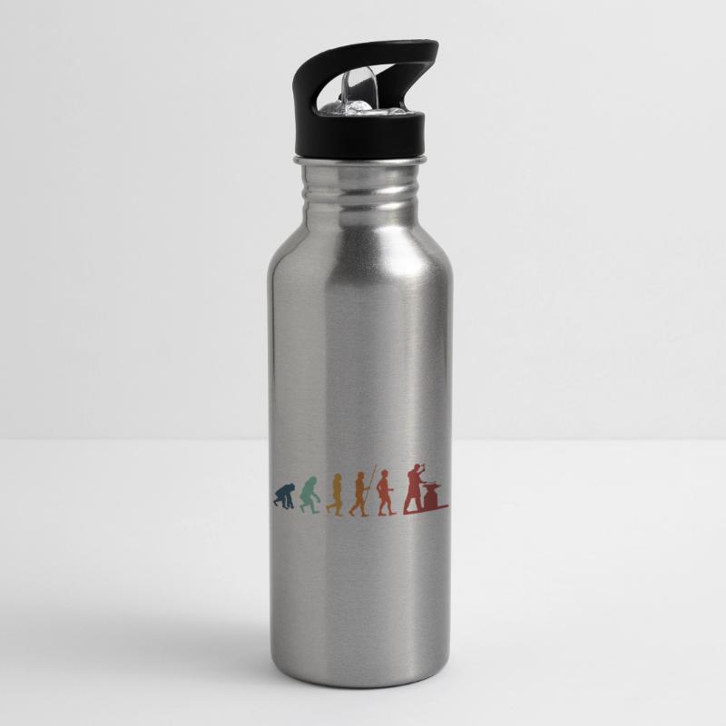 Blacksmith Evolution Anvil Metal Forge Gift Water bottle with straw