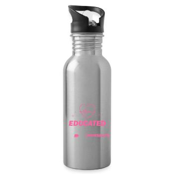 Nurse Life, Krankenschwester, Pflegekraft - Trinkflasche mit integriertem Trinkhalm - Lightsilver - Rechts