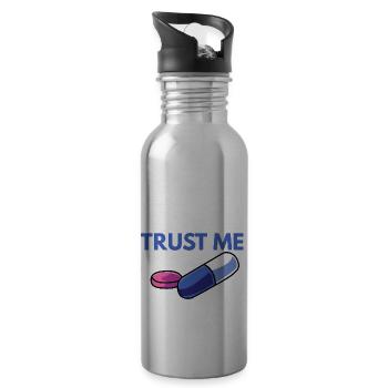 Trust Me Apotheker Apotheke Pharmazie PTA - Trinkflasche mit integriertem Trinkhalm - Lightsilver - Rechts