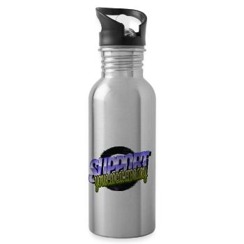 animal awesome book dragon books coffee cool - Water bottle with straw - silver - Right