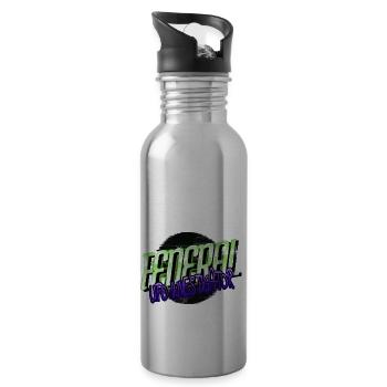 Scifi Alien I Don't Speak Human Aliens Alien Lover - Water bottle with straw - silver - Right