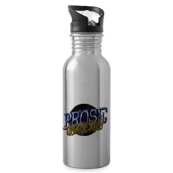happy funny humor movies present idea - Water bottle with straw - silver - Right