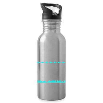 Spiel deine Musik, Play your Music - Trinkflasche mit integriertem Trinkhalm - Lightsilver - Rechts