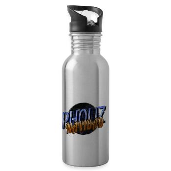 present idea santa couples birthday - Trinkflasche mit integriertem Trinkhalm - Lightsilver - Rechts