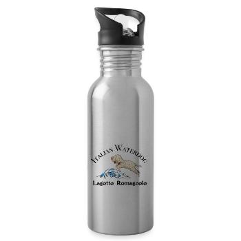 Waterdog1 3 - Water bottle with straw - silver - Right