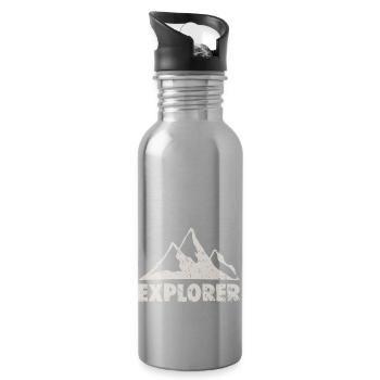 EXPLORER - Trinkflasche mit integriertem Trinkhalm - Lightsilver - Rechts