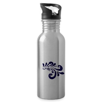 Isch babbel net viel, isch denk alsema laut - Trinkflasche mit integriertem Trinkhalm - Lightsilver - Rechts