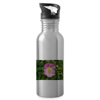 bruyère douce aussi églantine rose Weinrose - Gourde avec paille intégrée - argent clair - Droite