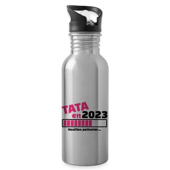 tata en 2023 veuillez patienter - Gourde avec paille intégrée - argent clair - Droite