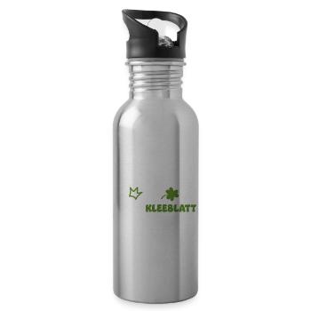 Kleblatt Königin | Irland Irin St Patrick Erasmus - Trinkflasche mit integriertem Trinkhalm - Lightsilver - Rechts
