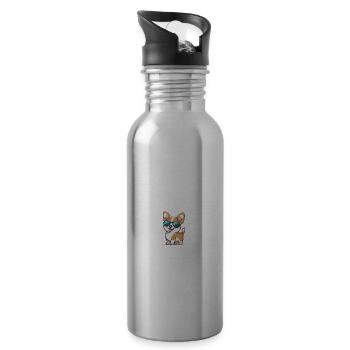 Dog Mom - Trinkflasche mit integriertem Trinkhalm - Lightsilver - Rechts