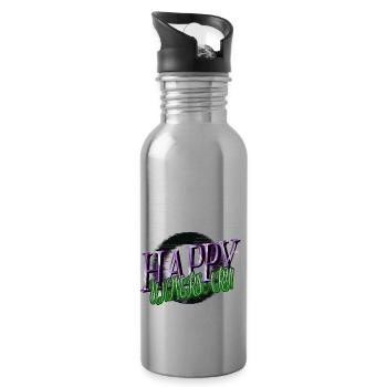 believe space travel birthday present idea - Water bottle with straw - silver - Right