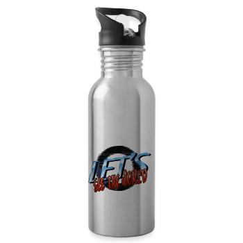 awesome cool eat sleep travel jokes gift idea - Trinkflasche mit integriertem Trinkhalm - Lightsilver - Rechts