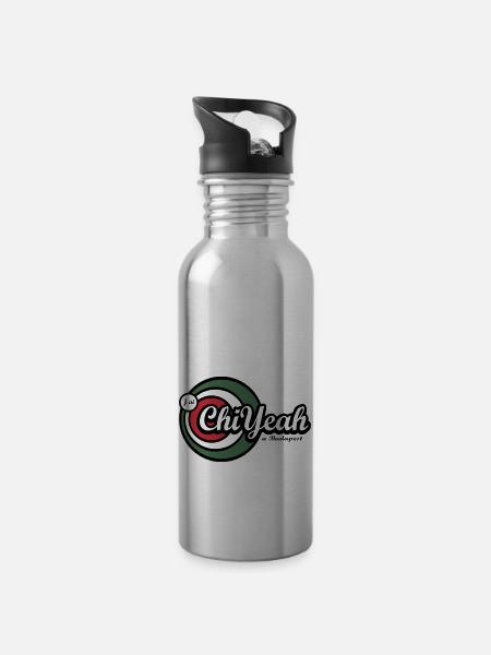 ChiYeah in Budapest - Trinkflasche mit integriertem Trinkhalm - Lightsilver