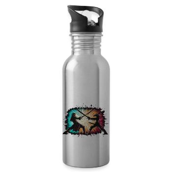 A SWORD FIGHT - Water bottle with straw - silver - Right