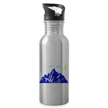 Croissant de la montagne - Gourde avec paille intégrée - argent clair - Droite