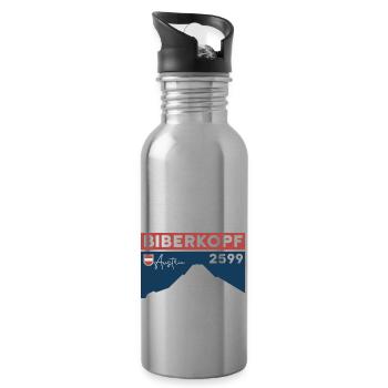 Biberkopf Berg Klettern Wanderung Warth Schröcken - Trinkflasche mit integriertem Trinkhalm - Lightsilver - Rechts