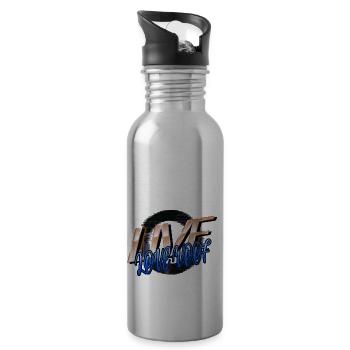 Bday Beagle Owner Fun Sayings - Water bottle with straw - silver - Right
