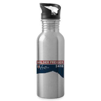 Wilder Freiger Bergtour Roter Grat Gipfel Höhe - Trinkflasche mit integriertem Trinkhalm - Lightsilver - Rechts