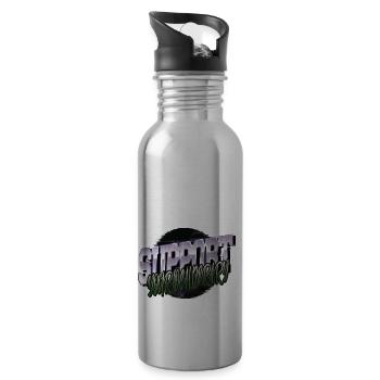 Literary Book Connoisseur Birthday Quote Movies - Water bottle with straw - silver - Right