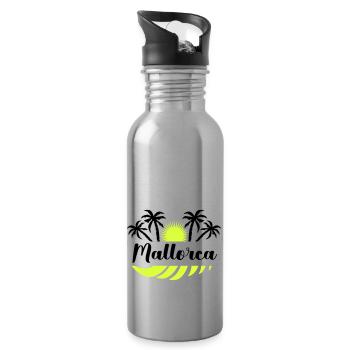 mallorca - Trinkflasche mit integriertem Trinkhalm - Lightsilver - Rechts