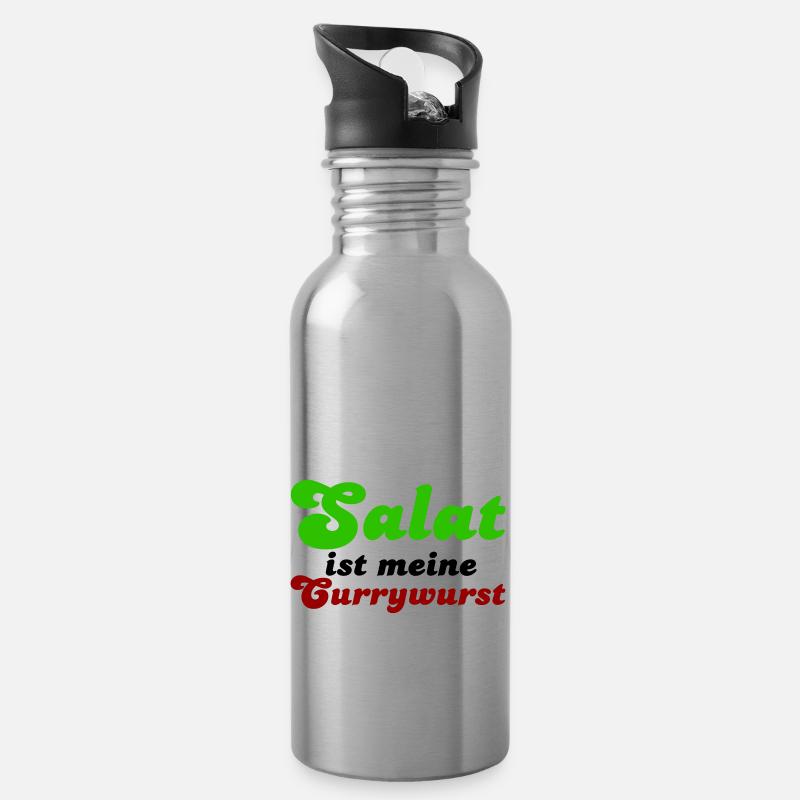 La salade est ma currywurst - Gourde avec paille intégrée - argent clair