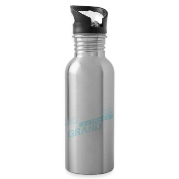 First Time Grandpa Best Grandpa Grandpa Love Grandpa - Water bottle with straw - silver - Right