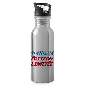 Limitierte Auflage GENDRE - Trinkflasche mit integriertem Trinkhalm - Lightsilver - Rechts