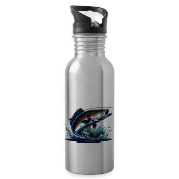 Fishing - Fish - Water bottle with straw - silver - Right