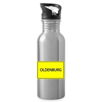 Town sign Oldenburg - Water bottle with straw - silver - Right
