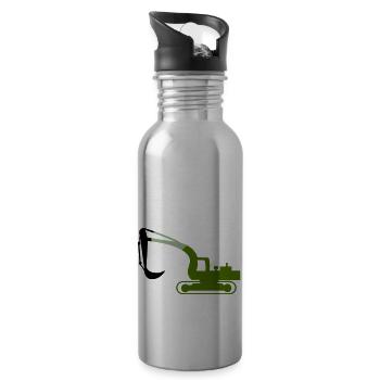 excavator - Water bottle with straw - silver - Right