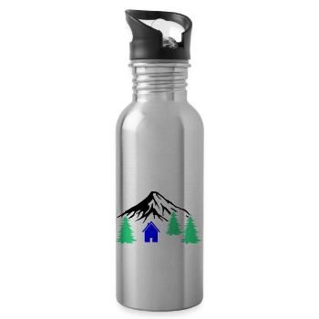 Cabin Berge - Water bottle with straw - silver - Right